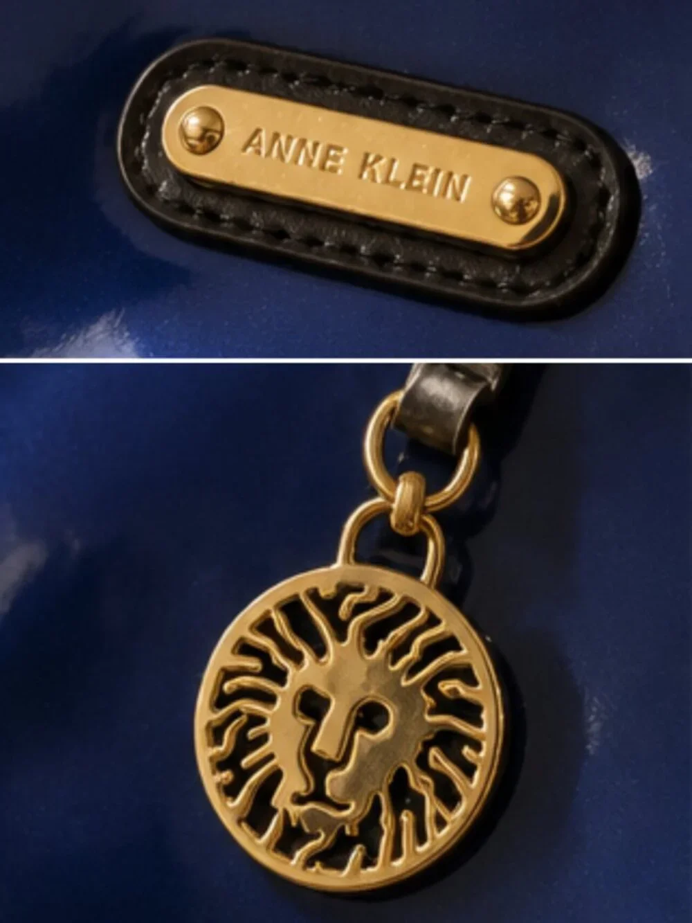 Anne Klein East-West Blue Ombre Patent Tote - Picture 2 of 4